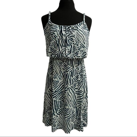 LOFT Dresses & Skirts - LOFT Blue Zebra Print Sleeveless Dress Sz S